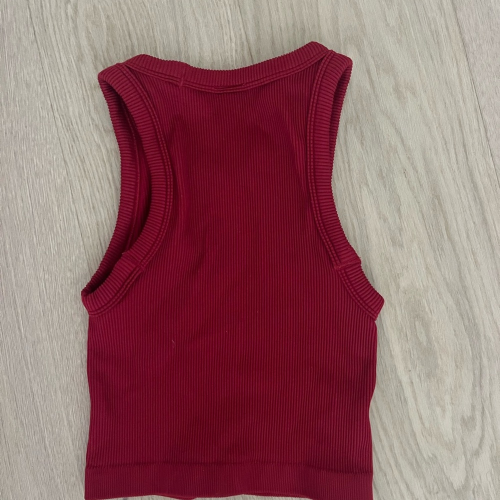 GAP Red Ribbed Tank Top - Picture 3 of 5
